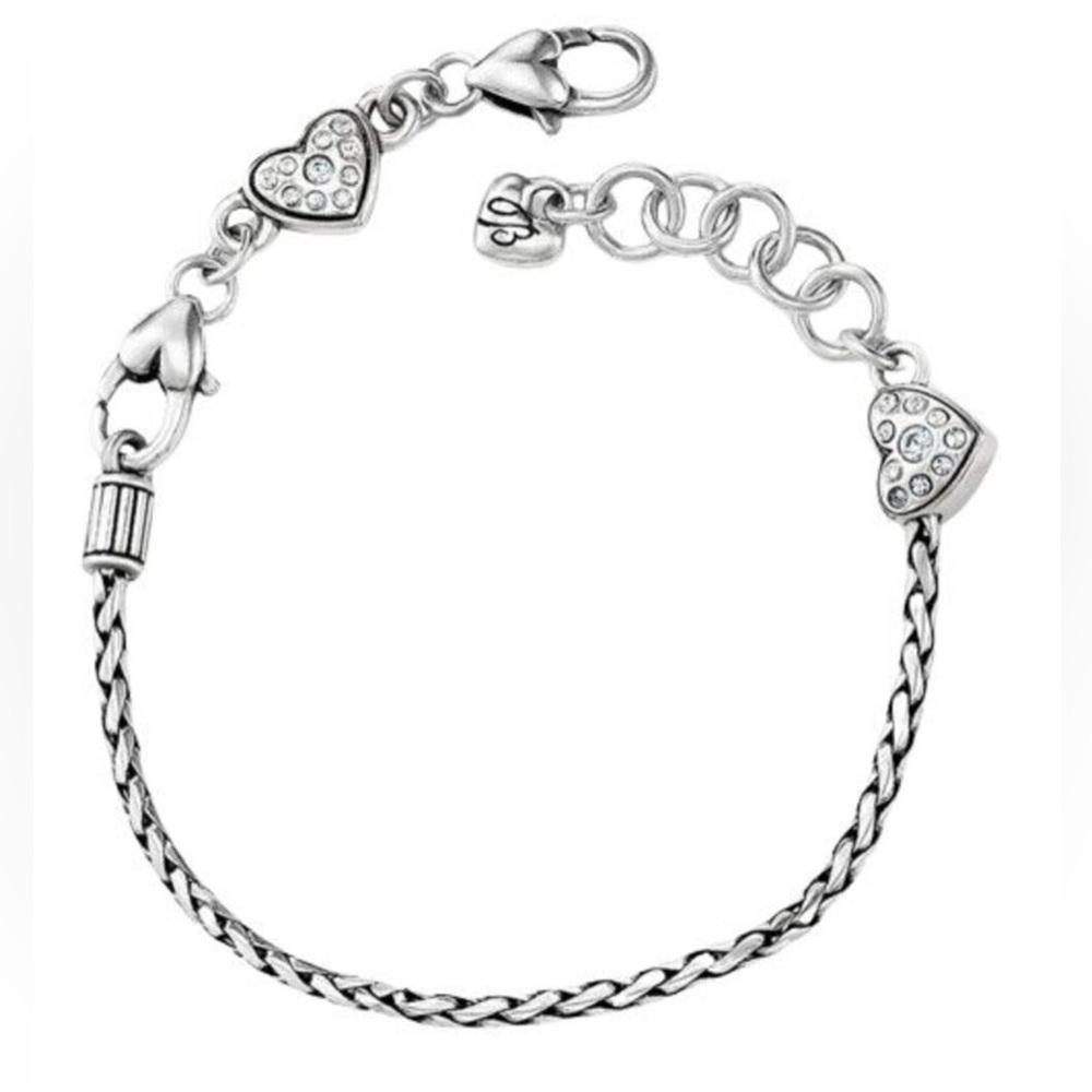 Brighton ABC Slide Charm Bracelet Silver Tone Adjustable 8"